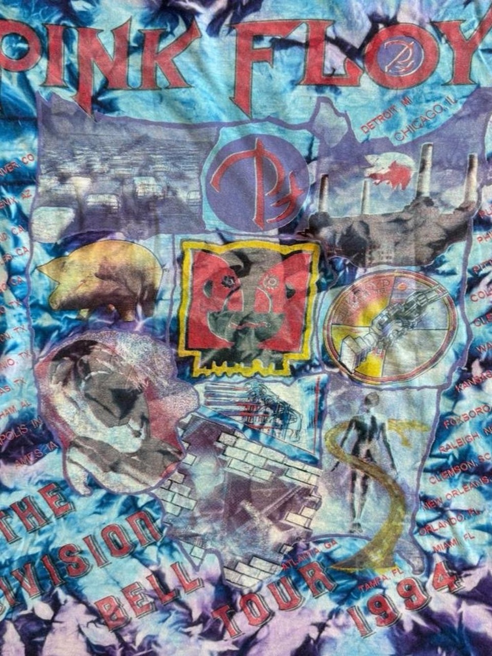 Pink Floyd The Division Bell Tour 1994 Tie-Dye Shirt - Picture 5 of 7